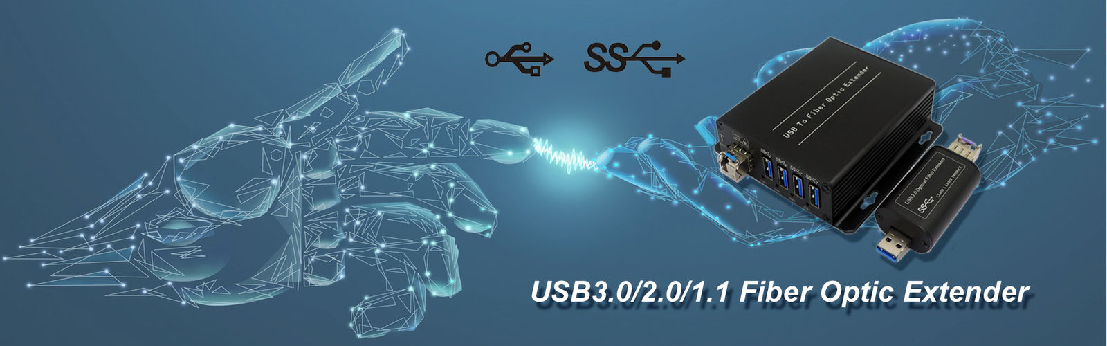 Prolongamento de USB da fibra ótica