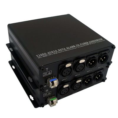 O conversor audio video direcional dos meios da fibra dos dados do Bi 2 Ch a 20 quilômetros 1 fibra da manutenção programada ou 500 medem a fibra de 1mm