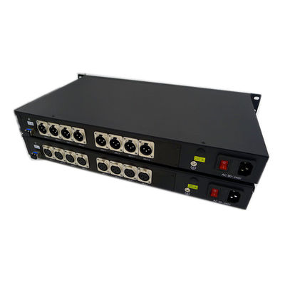 Áudio equilibrado de 8ch XLR ao estúdio da transmissão do conversor da fibra
