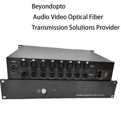 Áudio bidirecional de 8 canais ao conector duplo do LC do conversor da fibra
