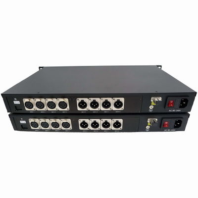 áudio 4Ch equilibrado bidirecional ao conversor da fibra com conector de XLR