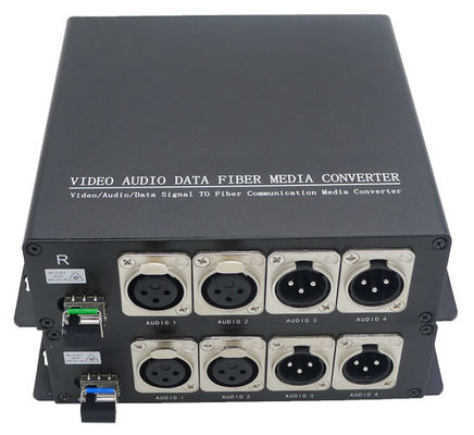 2 o Pin XLR da maneira 3 equilibrou o áudio análogo sobre o transceptor do prolongamento da fibra