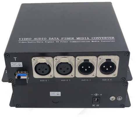 2 o Pin XLR da maneira 3 equilibrou o áudio análogo sobre o transceptor do prolongamento da fibra