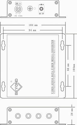 áudio 4Ch ao conector audio de RCA do prolongamento do conversor da fibra ótica
