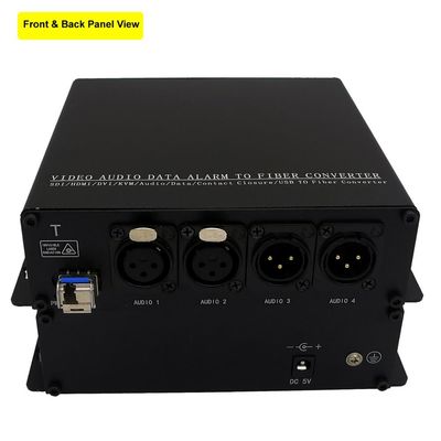 O conversor audio video direcional dos meios da fibra dos dados do Bi 2 Ch a 20 quilômetros 1 fibra da manutenção programada ou 500 medem a fibra de 1mm