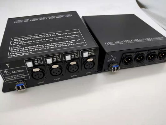 XLR de Digitas ao conversor da fibra ótica com 48V Switchable Phantom Power Supply