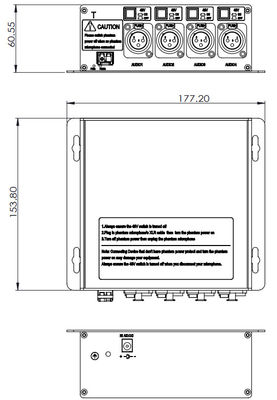 XLR de Digitas ao conversor da fibra ótica com 48V Switchable Phantom Power Supply