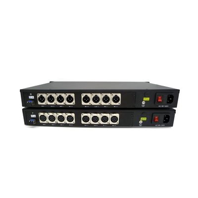 Áudio equilibrado de 8ch XLR ao estúdio da transmissão do conversor da fibra