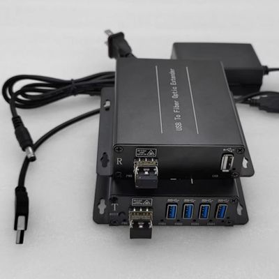 A grande distância transmite o prolongamento de USB da fibra ótica de 4 portos para a impressora da câmera