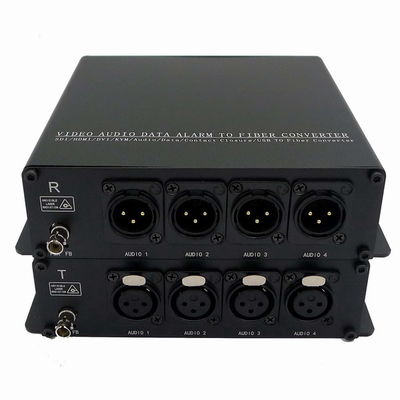 Conversor de áudio a fibra preto adequado para um ambiente com umidade de 10 a 90%